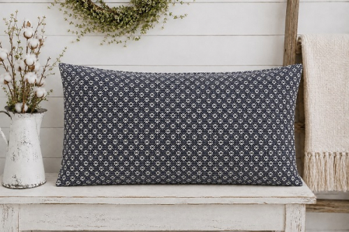 CHERRY BLOSSOM NAVY/CREAM PILLOW SHAM 20X30